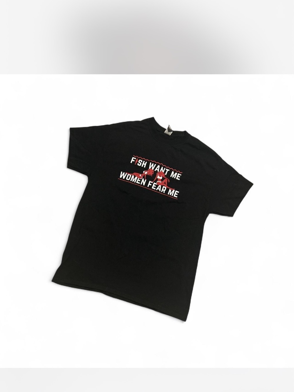 Gildan Black Heavy Cotton Tee with White Tag Logo